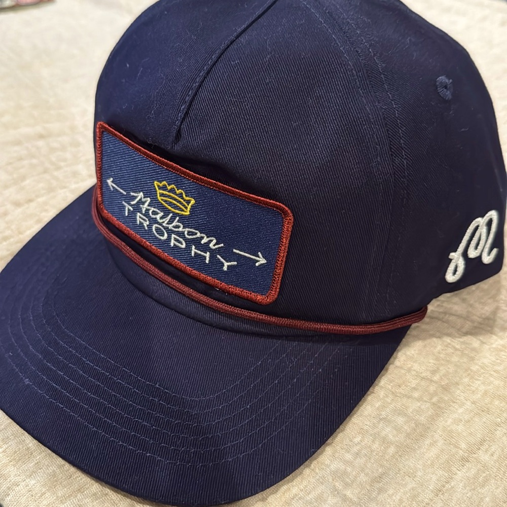 Malbon Trophy navy blue SnapBack hat 
Like New never worn, original